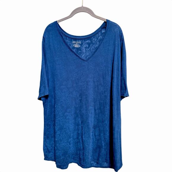 Lane Bryant Perfect Sleeve Tee V-Neck Blue Stretchy Classic Fit Plus Size 22/24 - Picture 2 of 10